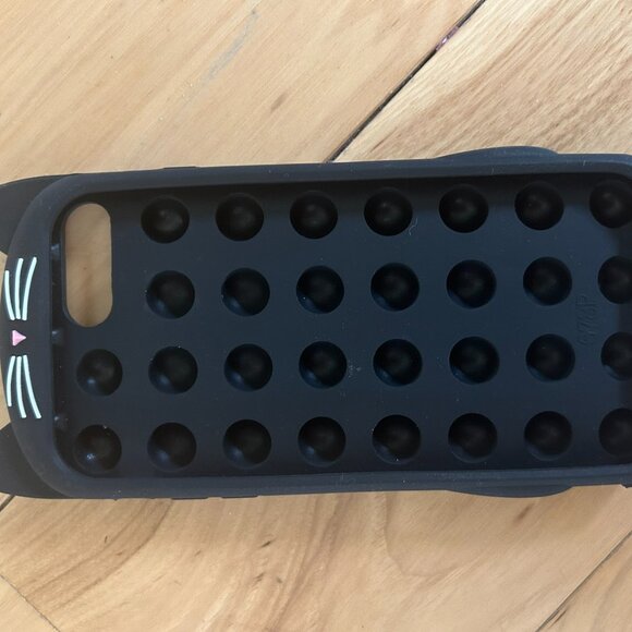 for iPhone 6 / 6S - Soft Silicone Rubber Skin Case Cover Black Cat Kitty Whisker - Picture 2 of 6